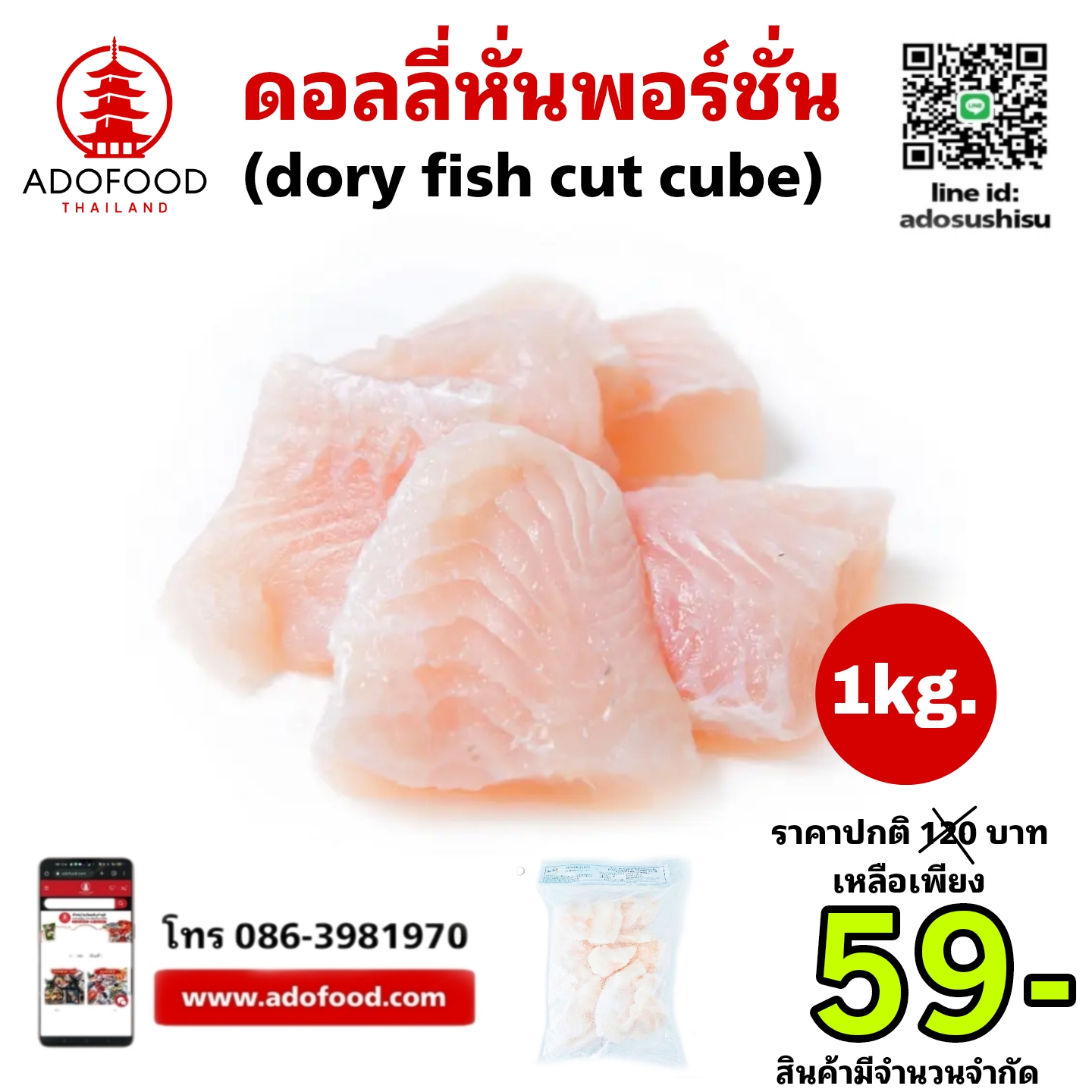 Dory fish cut cube
